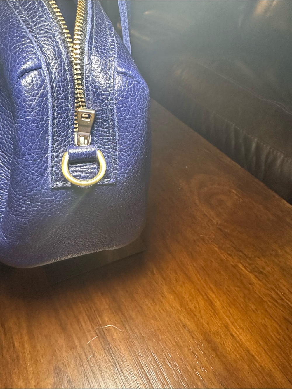 Portland Leather Sloan Doctor Bag “Oversized” Blue Pebbled Leather Satchel NWT - Picture 7 of 15